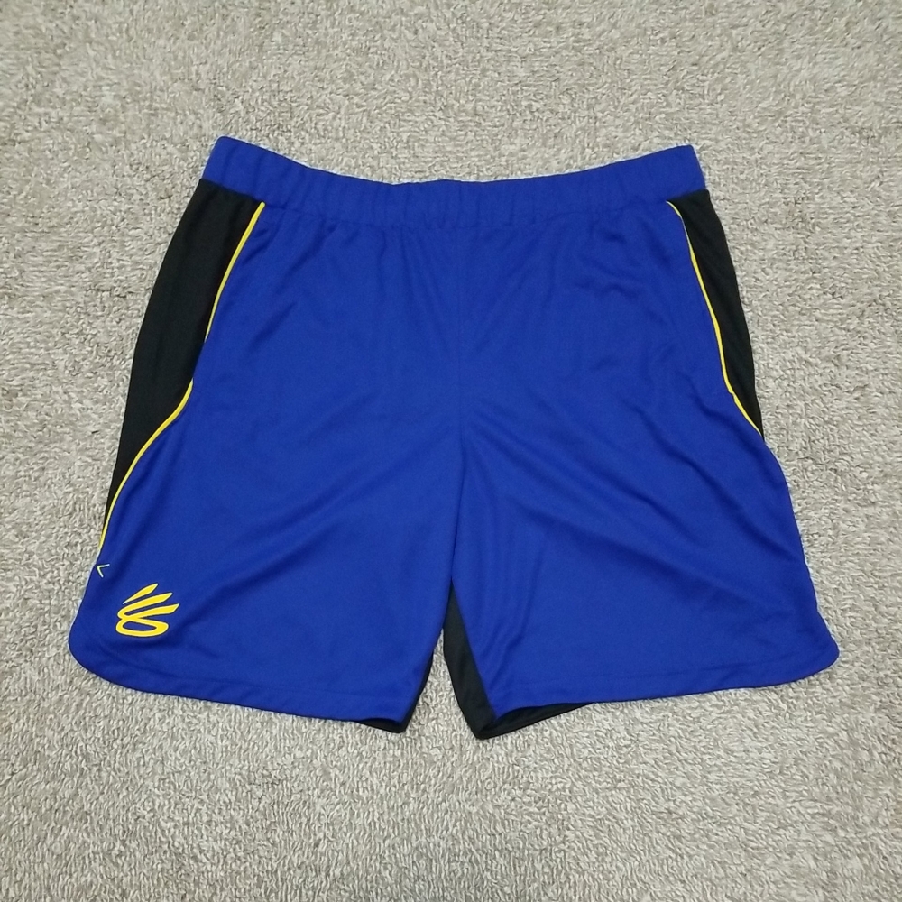 Under Armour Size XL Men Steph Curry UNDRTD Splash Blue Black Shorts 1362002-400